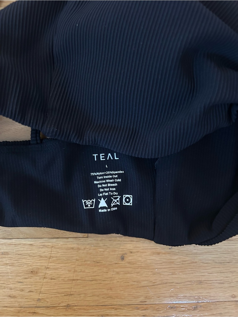 Women’s Black Ribbed Two-Piece Active Set - Picture 4 of 4
